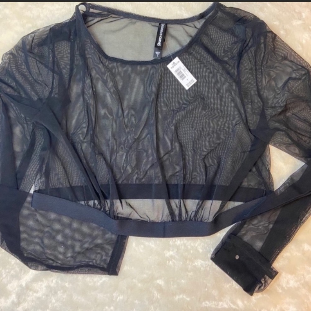 Torrid Size 2 Black Mesh Under-it-All Crop Top NWT - Picture 5 of 6